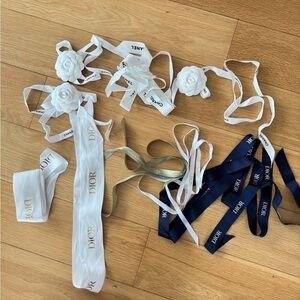 Dior and Chanel white black ribbons